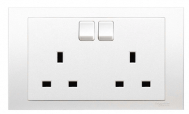 VIVACE(元雅)13A孖位有制插座-[KB25-WE]