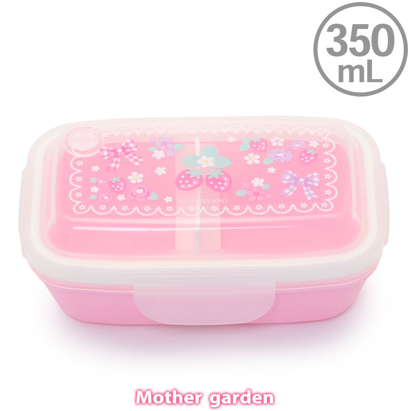 【日本Mother Garden】(便當盒/水果盒) 花緞帶/便當盒 花緞帶四方扣