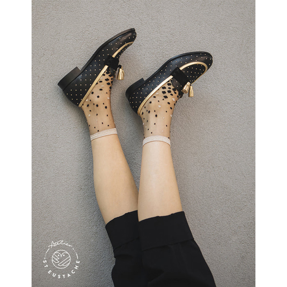 法國Atelier St Eustache 中目黑透明襪(金)