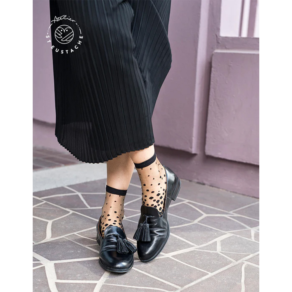 法國Atelier St Eustache 中目黑透明襪(黑)