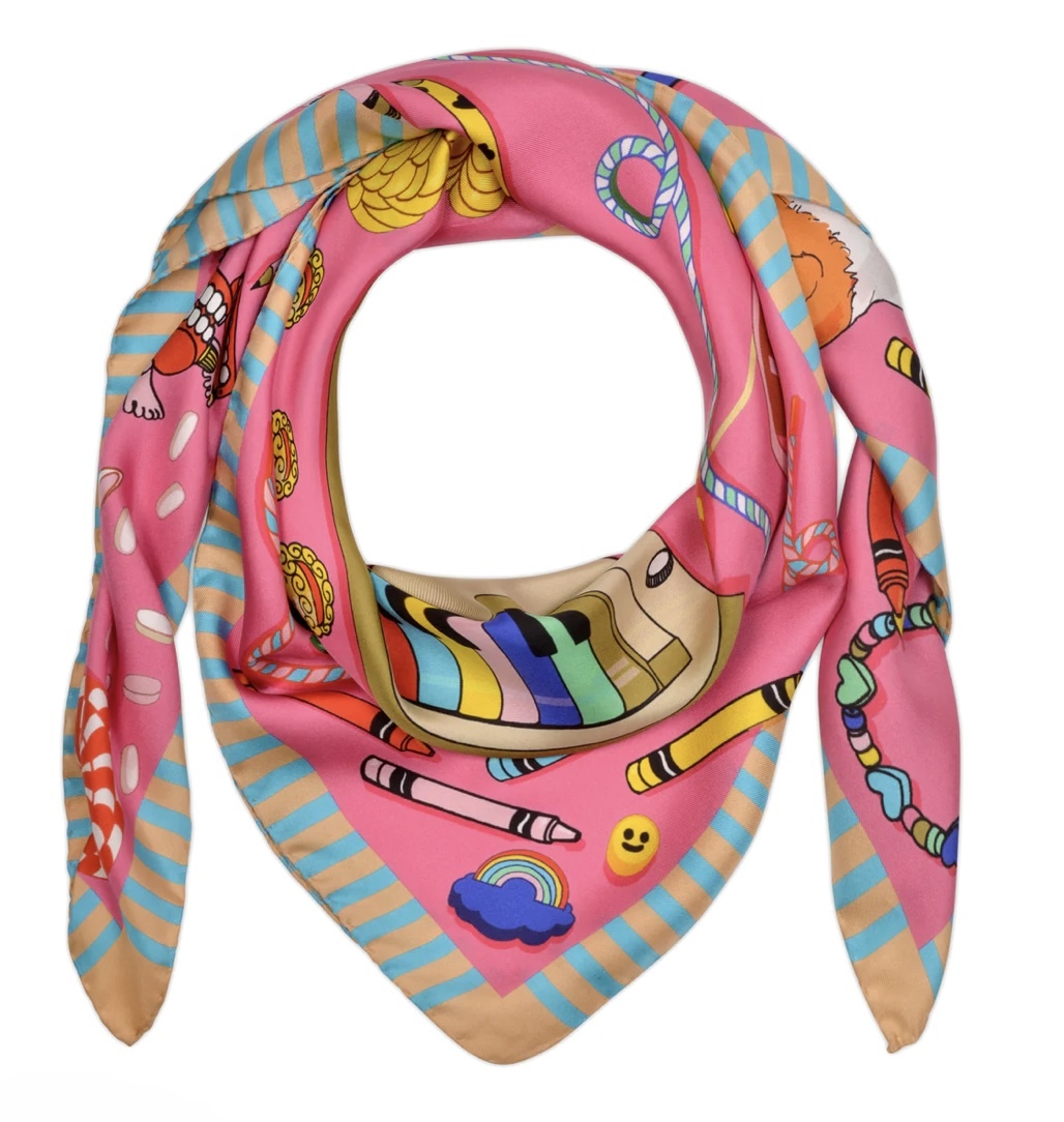 Karen Mabon Silk Scarf-Bedroom Floor
