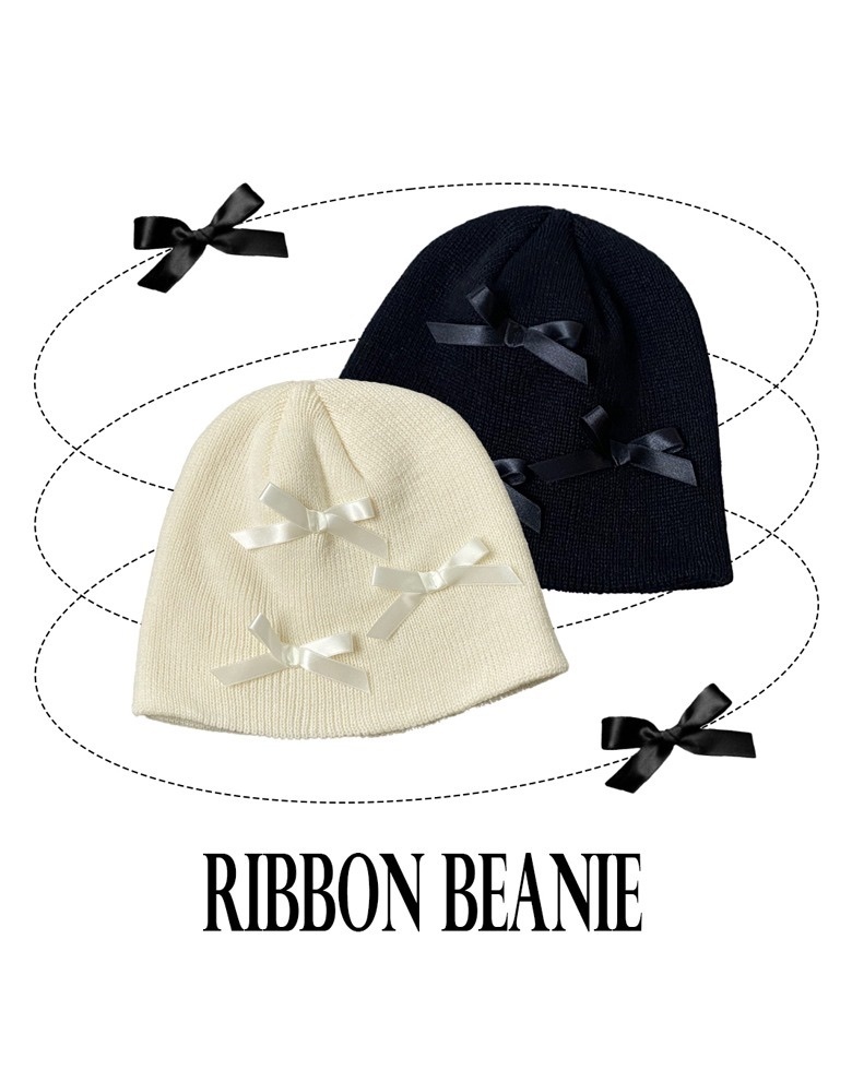 KR JENNIE RIBBON BEANIE (2 COLORS)