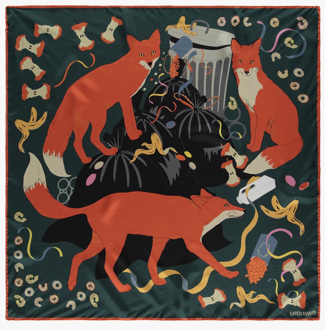 Karen Mabon Silk Scarf-Midnight Feast