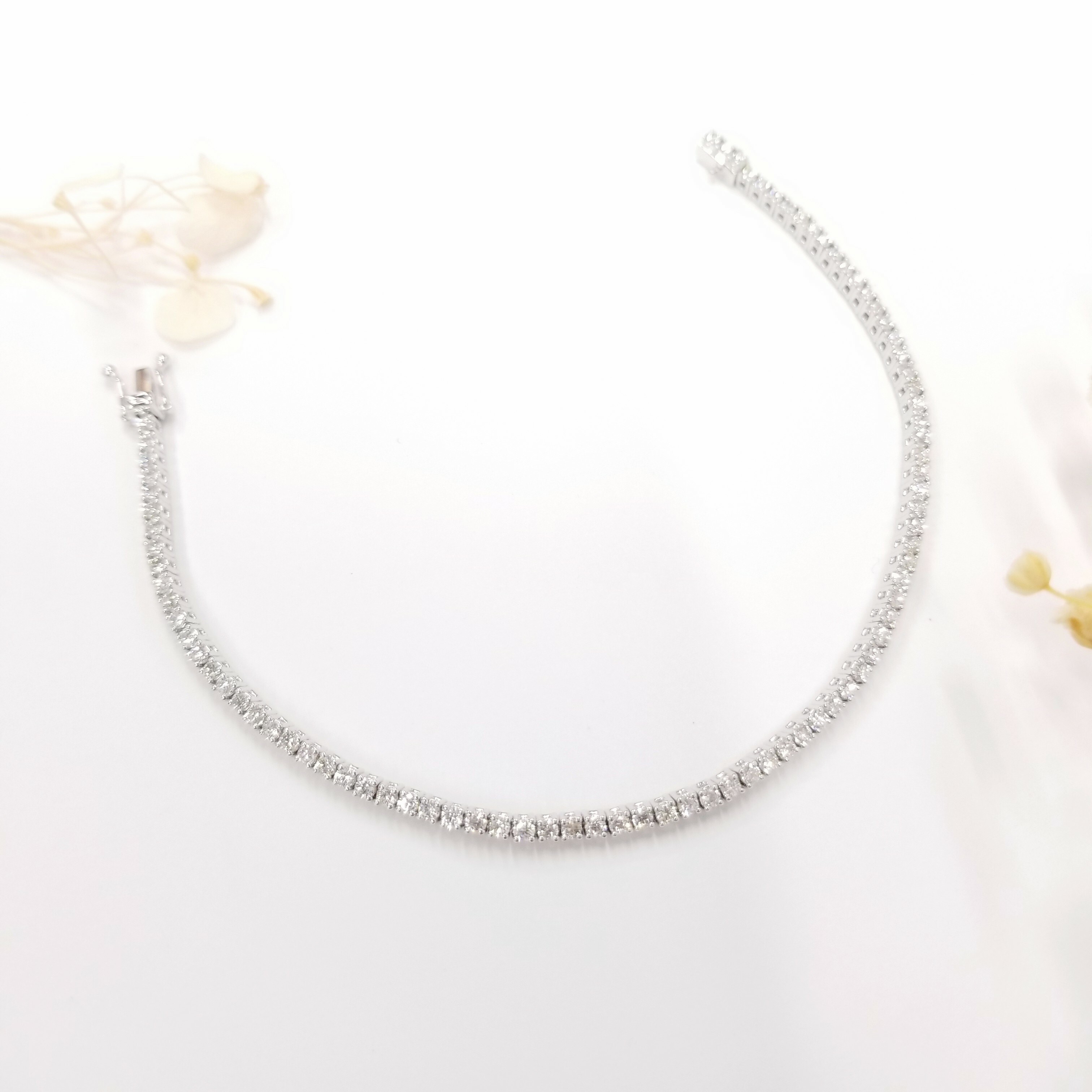 全新18K白金1卡82份鑽石手鍊