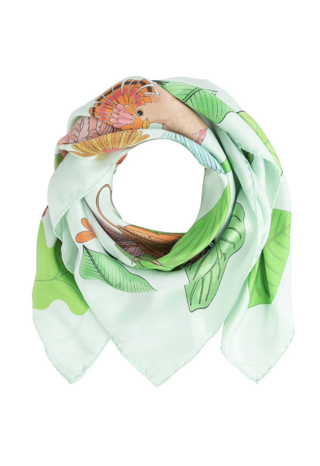 Karen Mabon Silk Scarf-Birds of a Feather-Spearmint