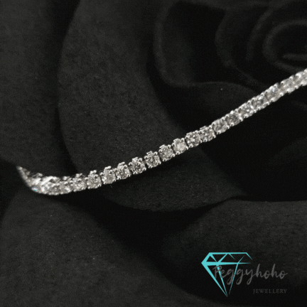 全新18K白金1卡82份鑽石手鍊