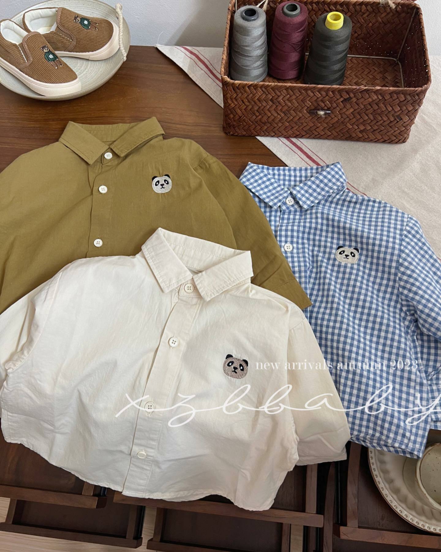 貓熊熊貓三色襯衫