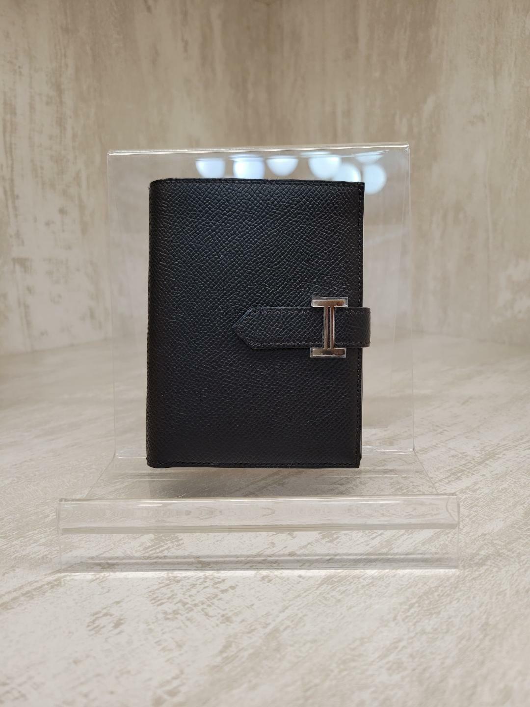 HERMES Bearn compact wallet NOIR CK 短銀包 黑色 銀扣