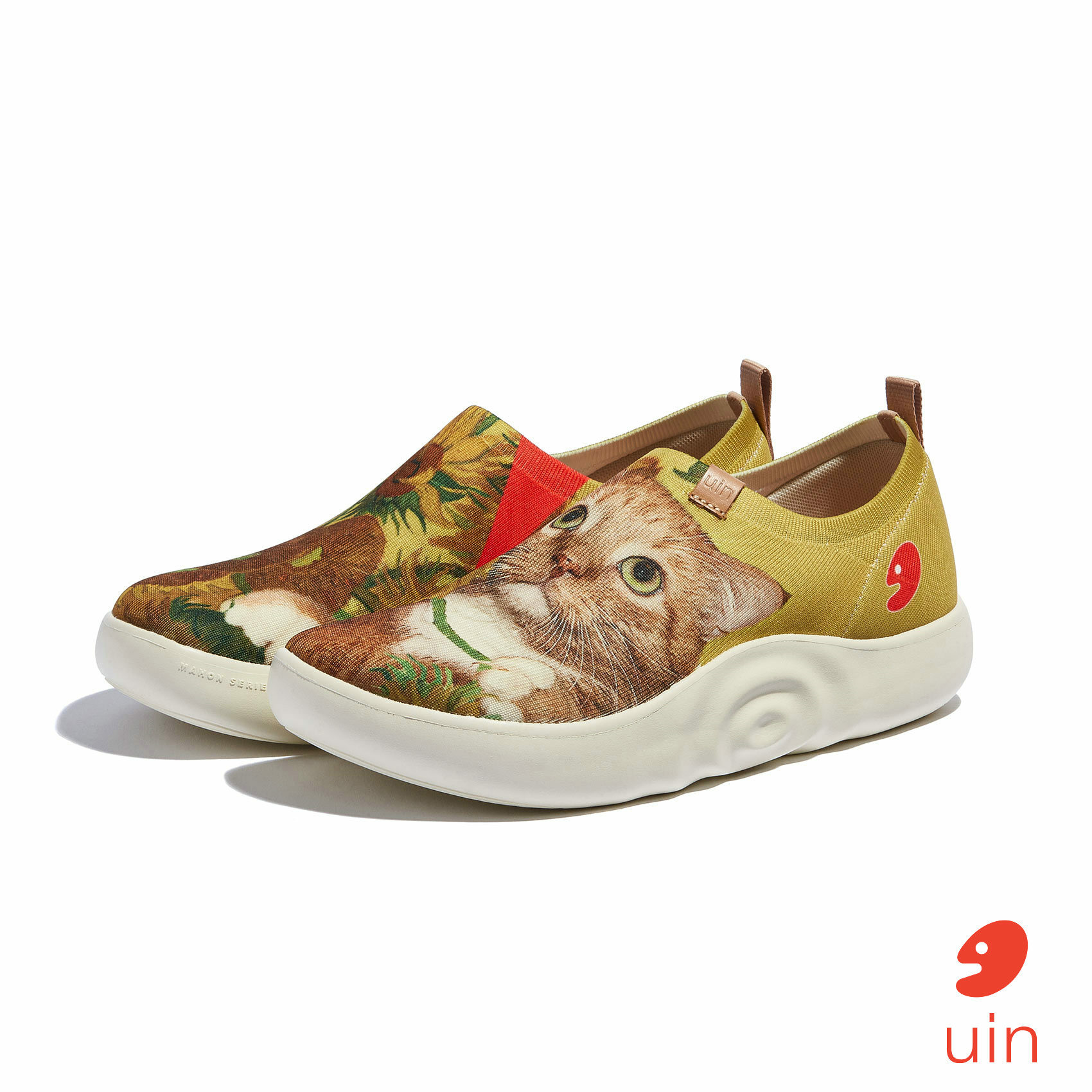 【 Uin 】西班牙原創設計 | 向日葵與貓3 托萊多10 女鞋 彩繪鞋 休閒鞋 懶人鞋