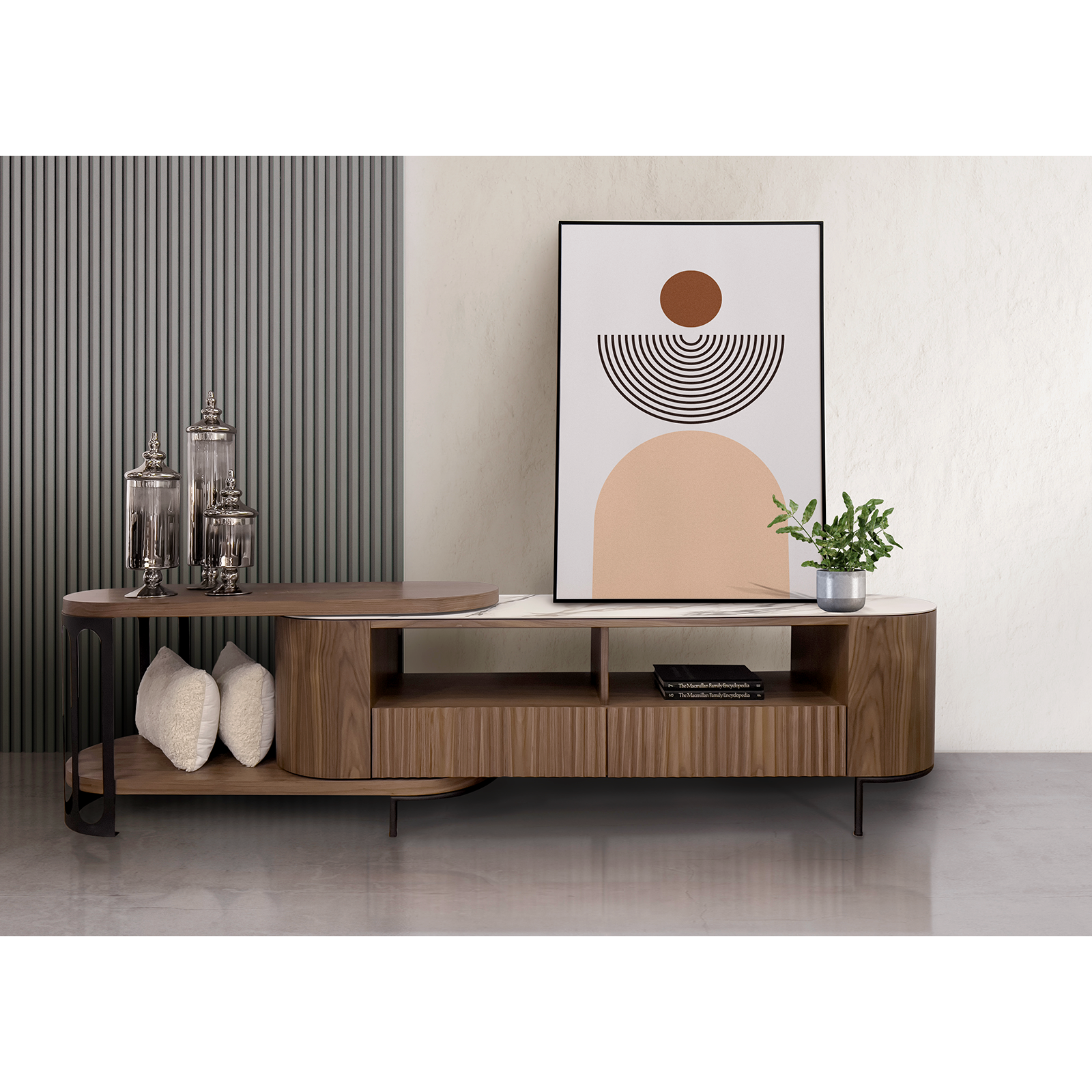 Fluto 可延展燒結石電視櫃197.5-247.5 cm