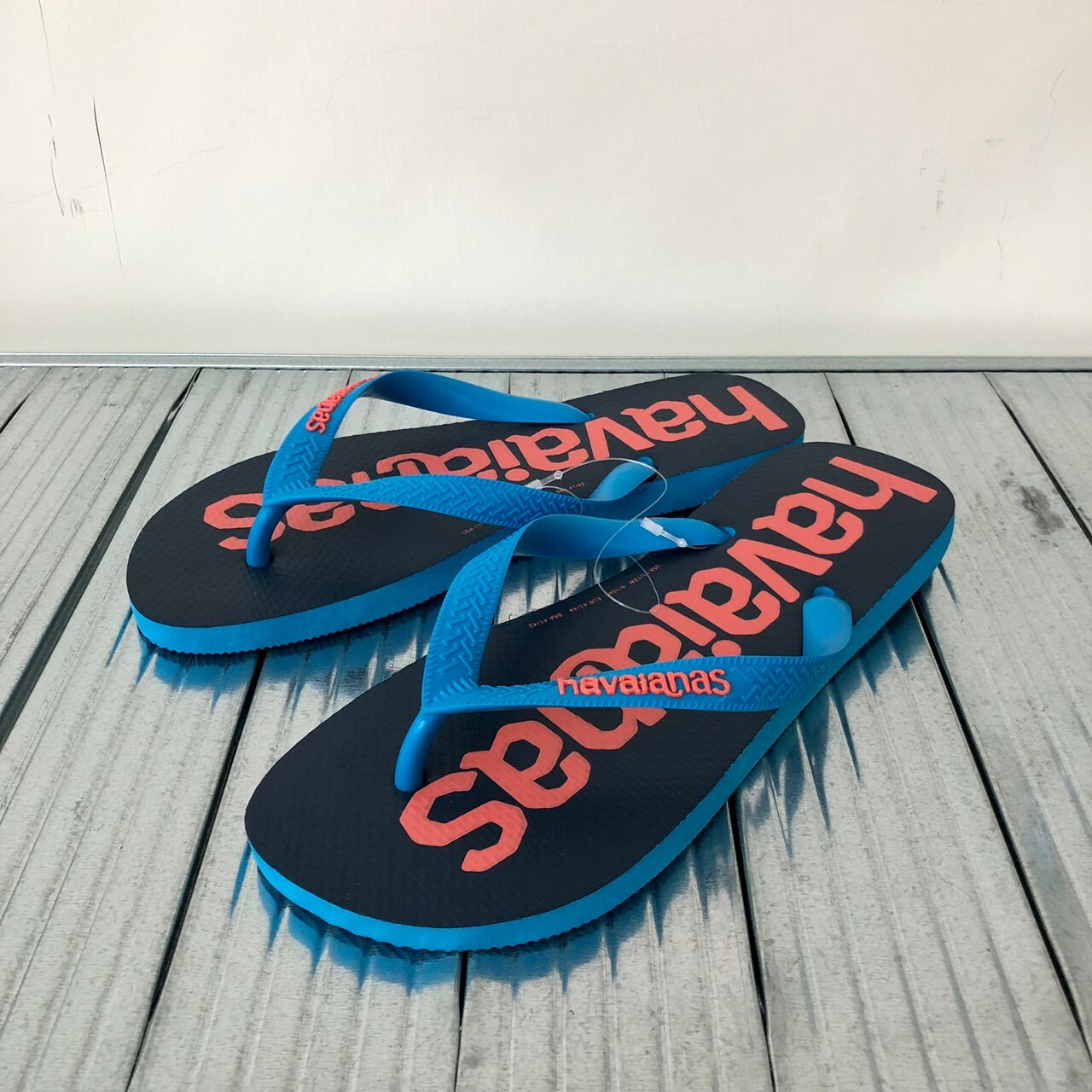 Havaianas 哈瓦仕Top Logomania 2 拖鞋 大LOGO 男鞋 女鞋 藍紅 4145741-0212