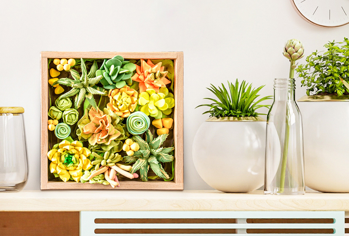 OTKO Wood & Craft Do-It-Yourself Three-Dimensional Art Succulents™ Kit