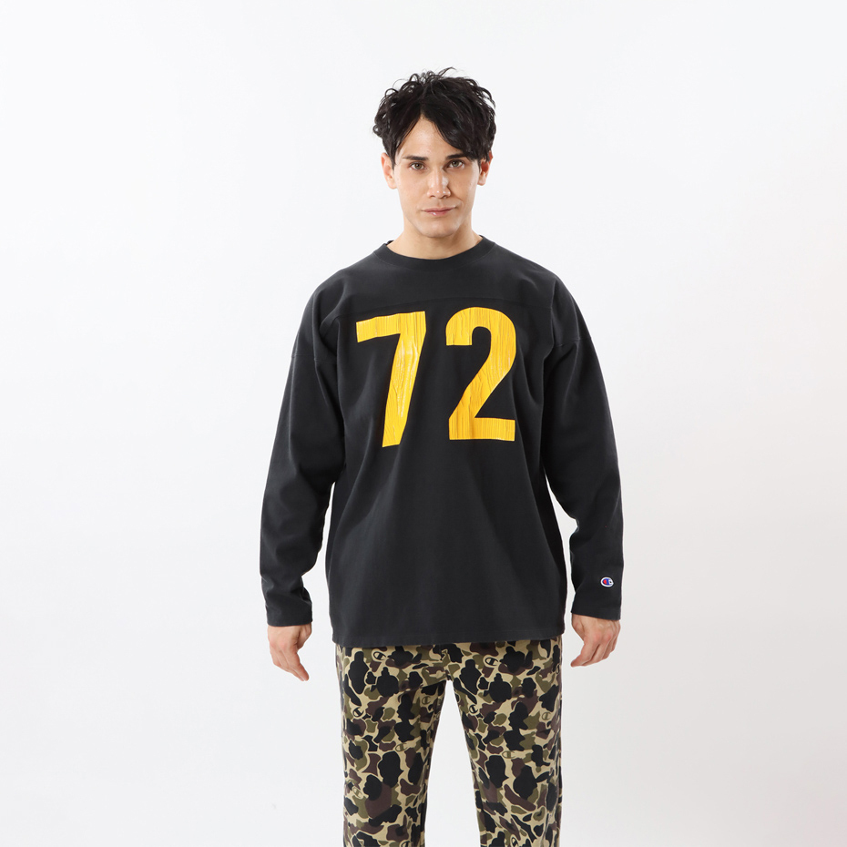 男款-CASUAL 72 橄欖球長袖TEE-黑色（C3-Y405-090）