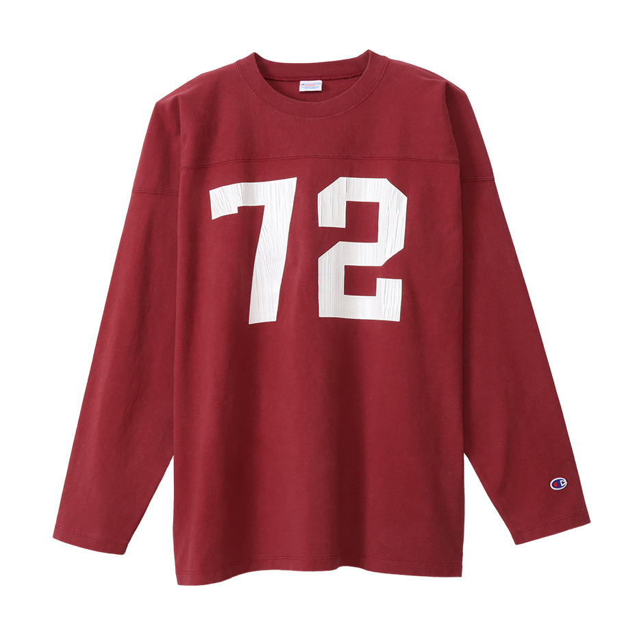 男款-CASUAL 72橄欖球長袖TEE-暗紅（C3-Y405-109）