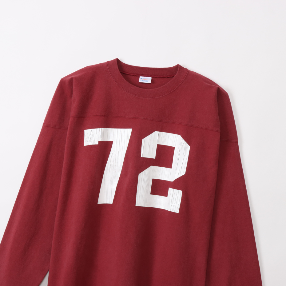 男款-CASUAL 72橄欖球長袖TEE-暗紅（C3-Y405-109）