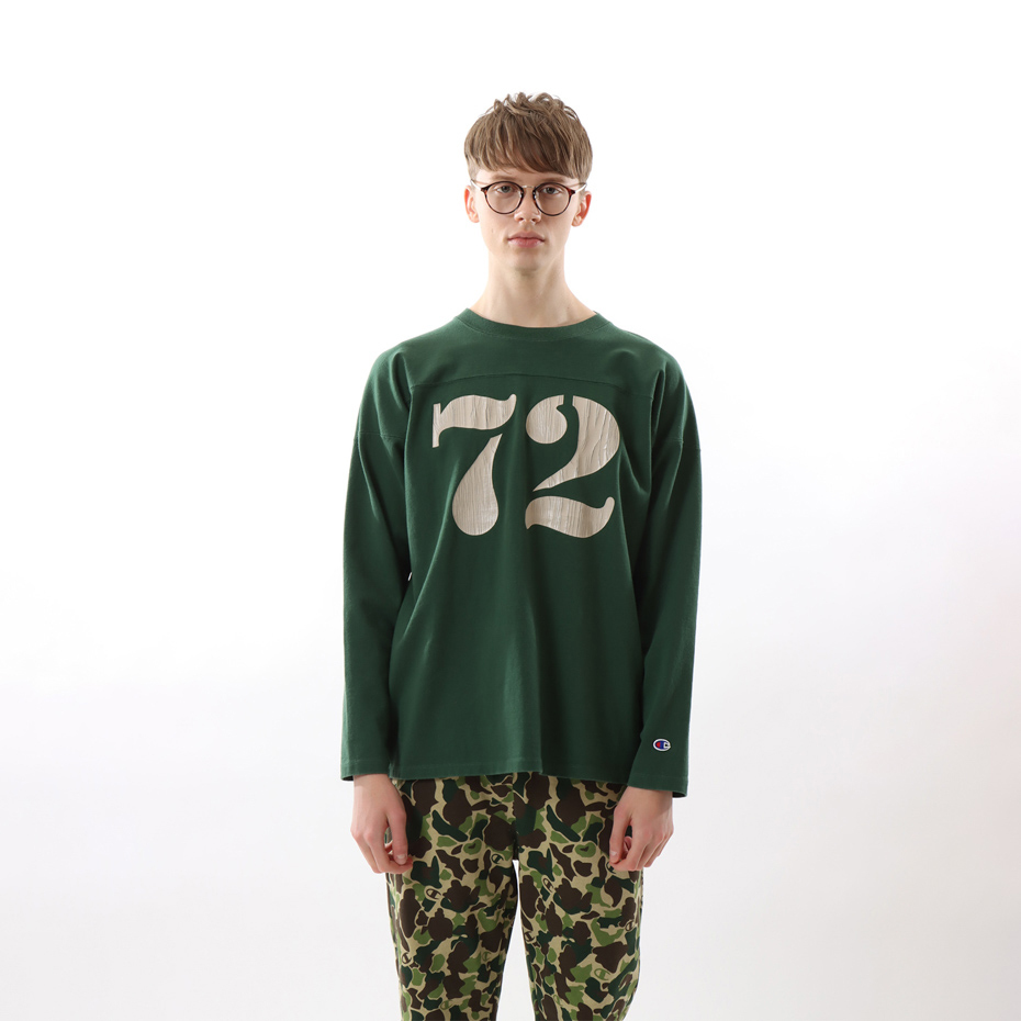 男款-CASUAL 72 橄欖球長袖TEE-深綠（C3-Y405-570）