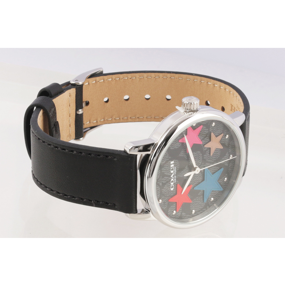 【COACH】CC Logo 滿版及星星圖案錶盤女錶(黑色) 14503847