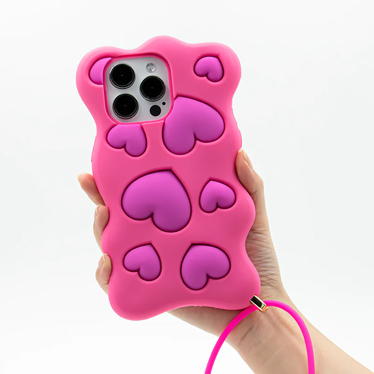 Candies iPhone 15 Pro Max - Happy & Free愛心手機殼(桃粉)