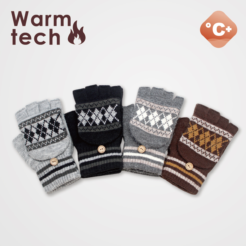 【肌暖】男士經典菱格半指釣魚手套丨M5222