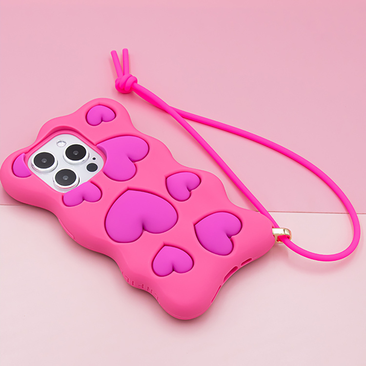 Candies iPhone 15 Pro - Happy & Free愛心手機殼(桃粉)