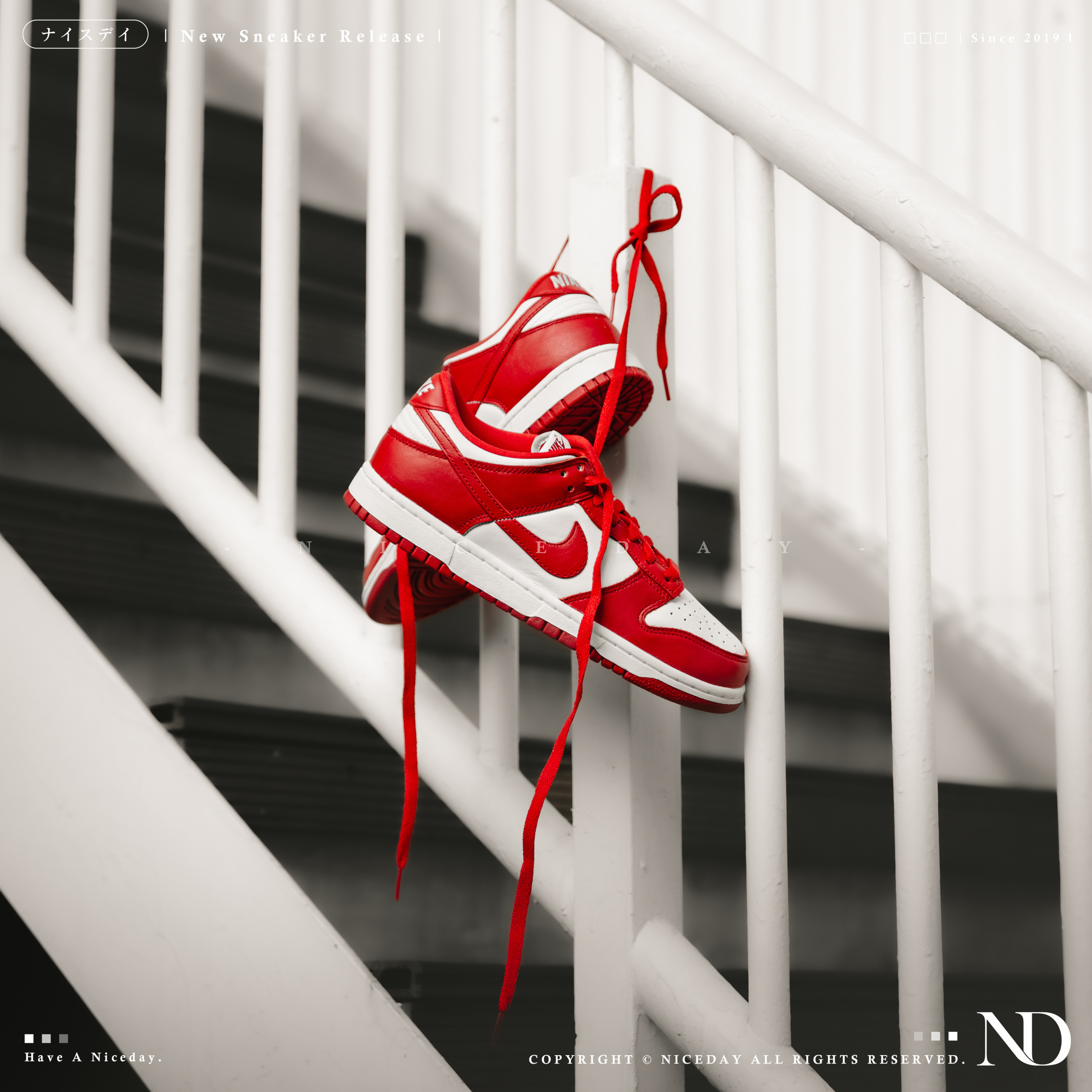 NICEDAY 部分現貨/代購 Nike Dunk Low University Red 大學紅 白 紅 男女尺寸 CU1727-100