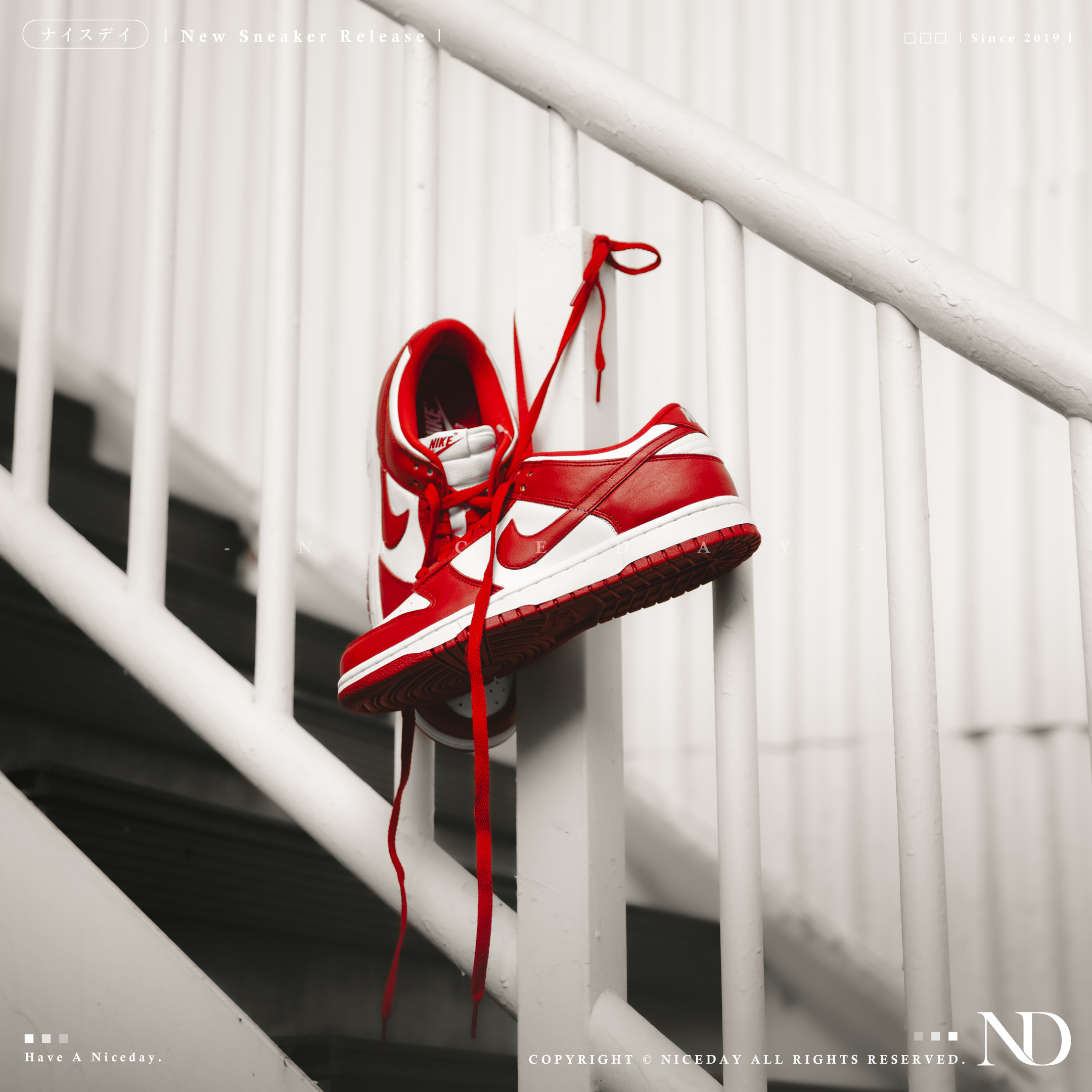 NICEDAY 部分現貨/代購 Nike Dunk Low University Red 大學紅 白 紅 男女尺寸 CU1727-100