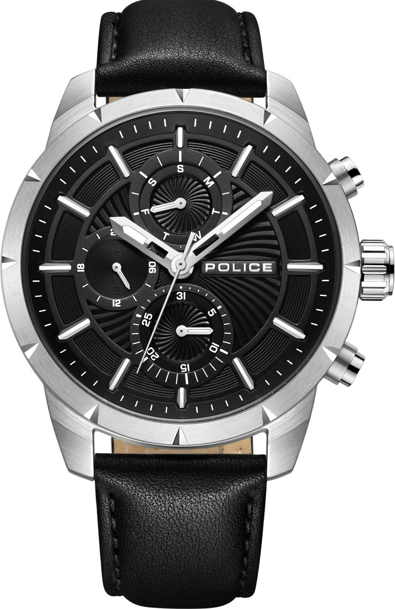 萬年鐘錶 - POLICE   Neist 時尚配飾大錶徑皮革男錶 PEWJF2227101 錶徑 45MM