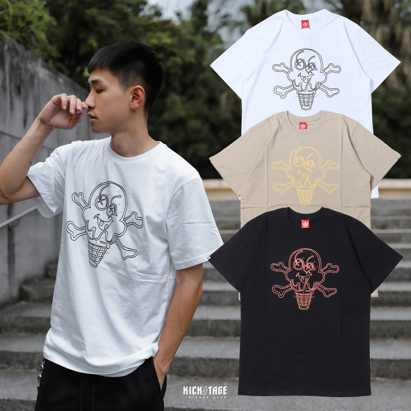 **特價商品售出不退換**BBC ICE CREAM COLOR TIME SS TEE 三色 骷髏 冰淇淋 填色遊戲 短T【431-6201】