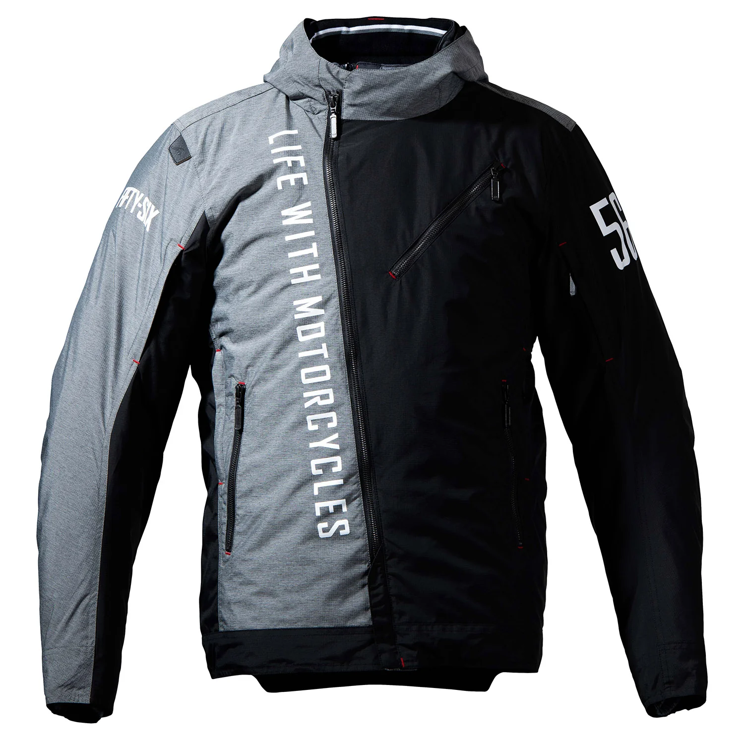 56DESIGN x KUSHITANI SLASH，兩件式設計，輕量羽絨內裡，四件式護具