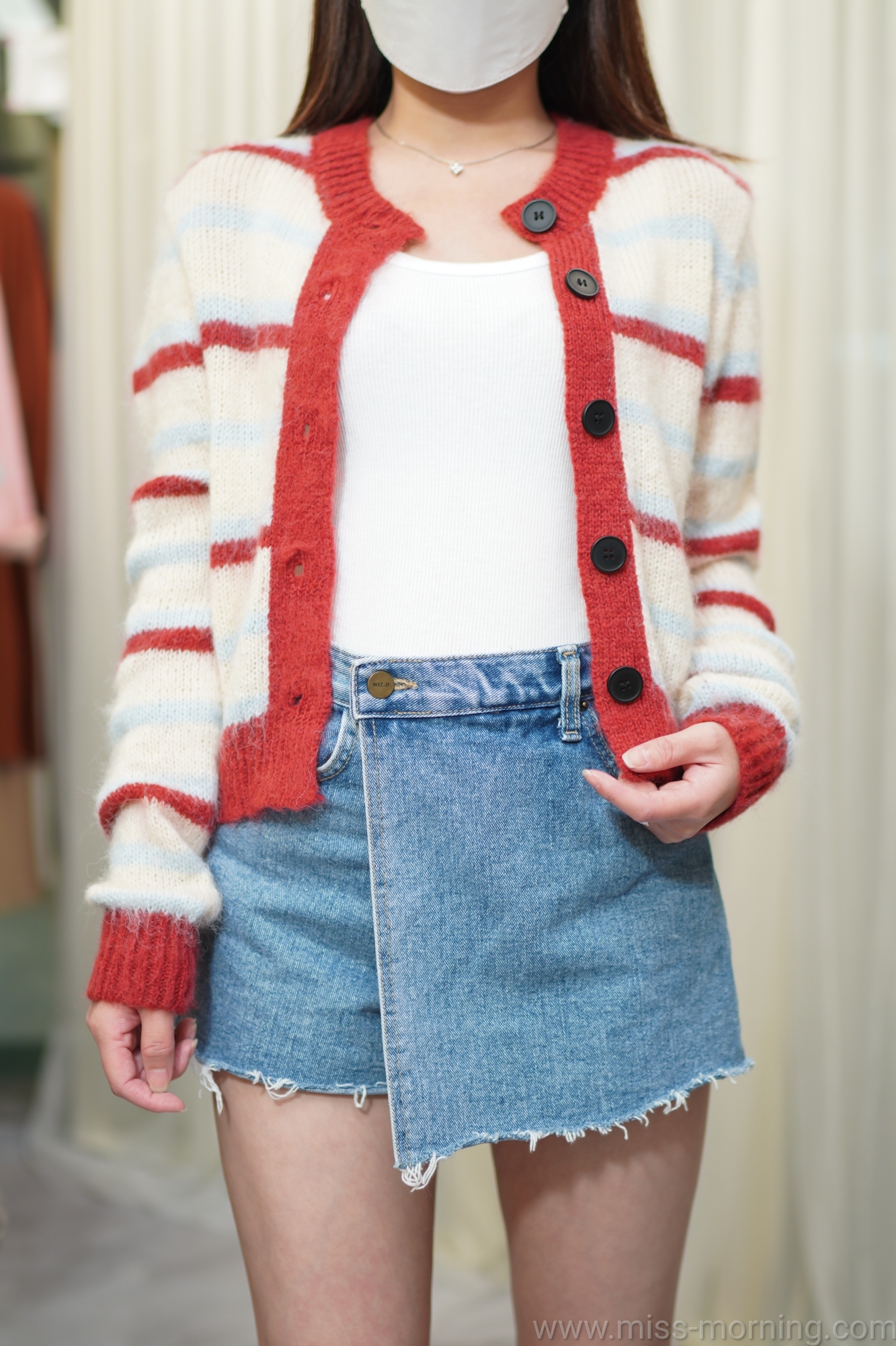 上衣/外套2穿間色針織上衣(13398)