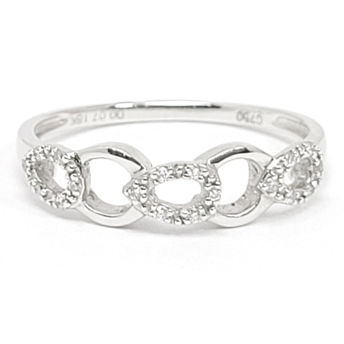 18K白金天然鑽石戒指