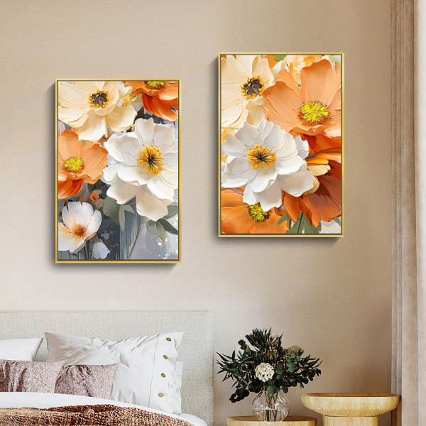 刮畫風罌粟無框掛畫