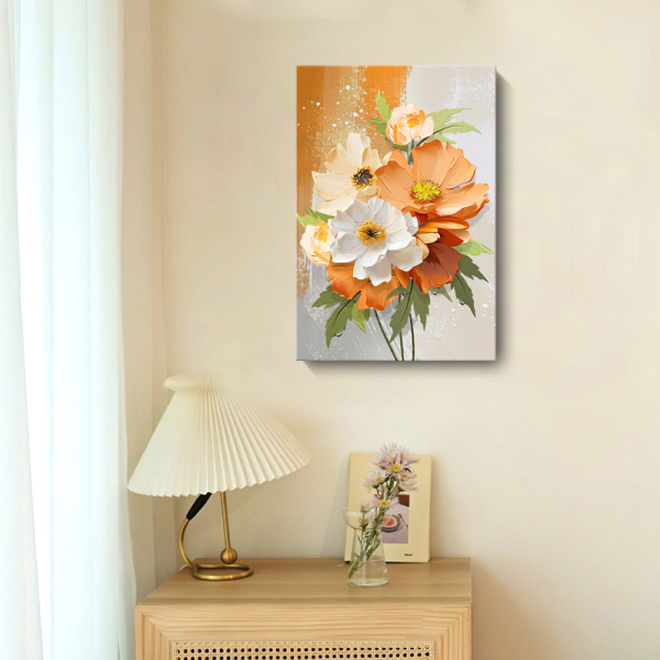 刮畫風罌粟無框掛畫