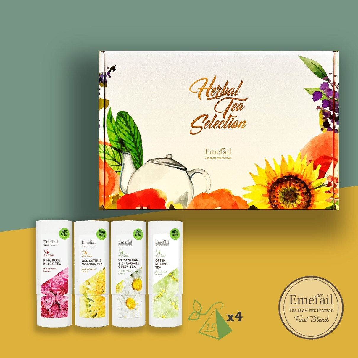 Emerail Collection Herbal Tea Gift Set 4 flavors* 1