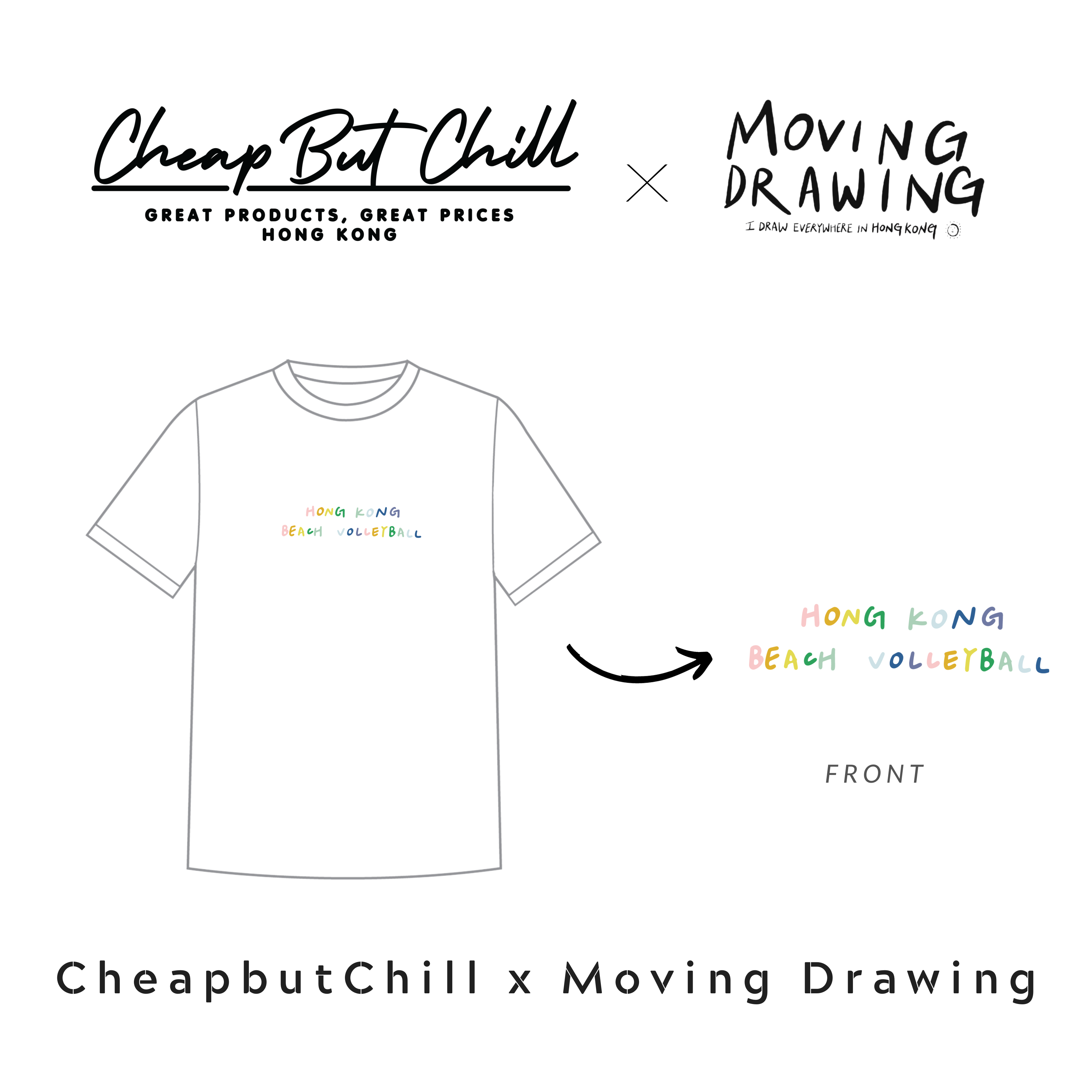 SALE ✦ CheapbutChill x Moving Drawing HKBVB Tee
