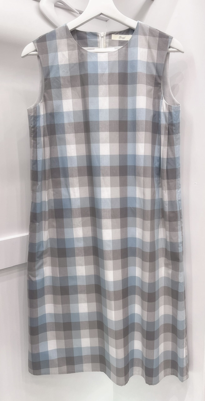 格紋無袖洋裝