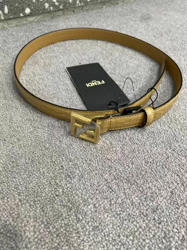 Fendi 棕色金扣腰带 8C0648 AQ1V F1CFL -T