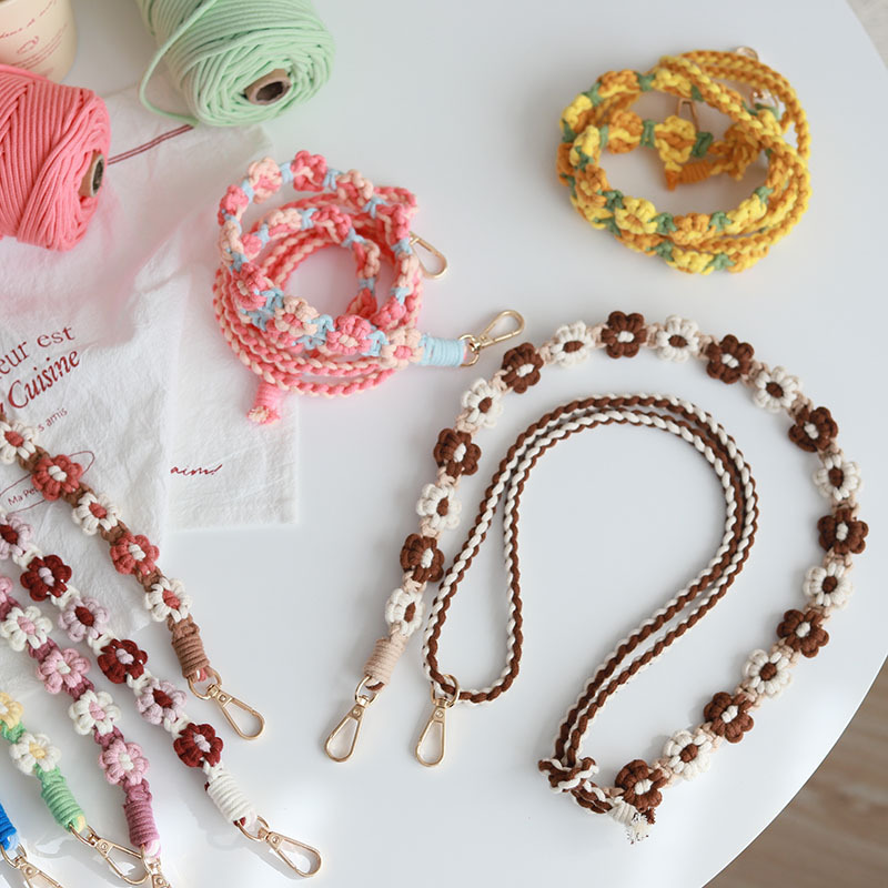 《3001》編織小花可調節手機掛繩(送墊片)