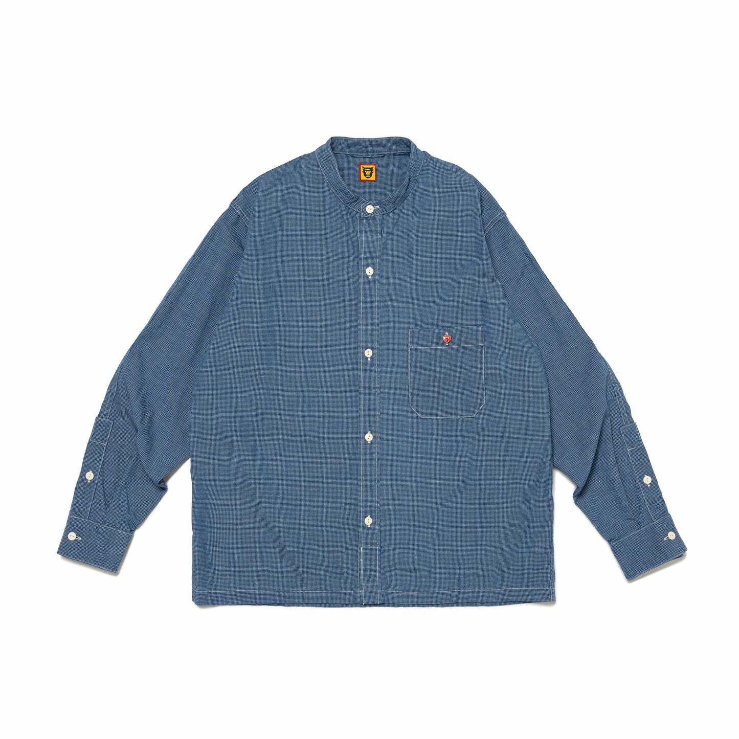 2023AW HUMAN MADE STAND COLLAR CHAMBRAY #1 愛心 無領 長袖 襯衫 現貨