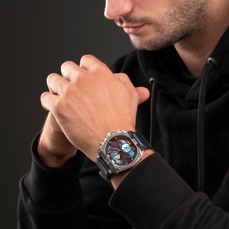 萬年鐘錶 - POLICE   NORWOOD  時尚配飾大錶徑皮革男錶 PEWJF2226802 錶徑 45MM