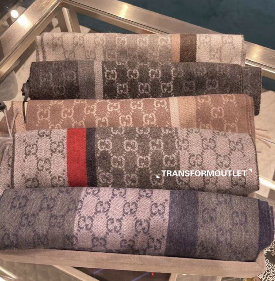 Gucci Scarf-GG厚羊毛羊絨流蘇圍巾 - Available in different colors