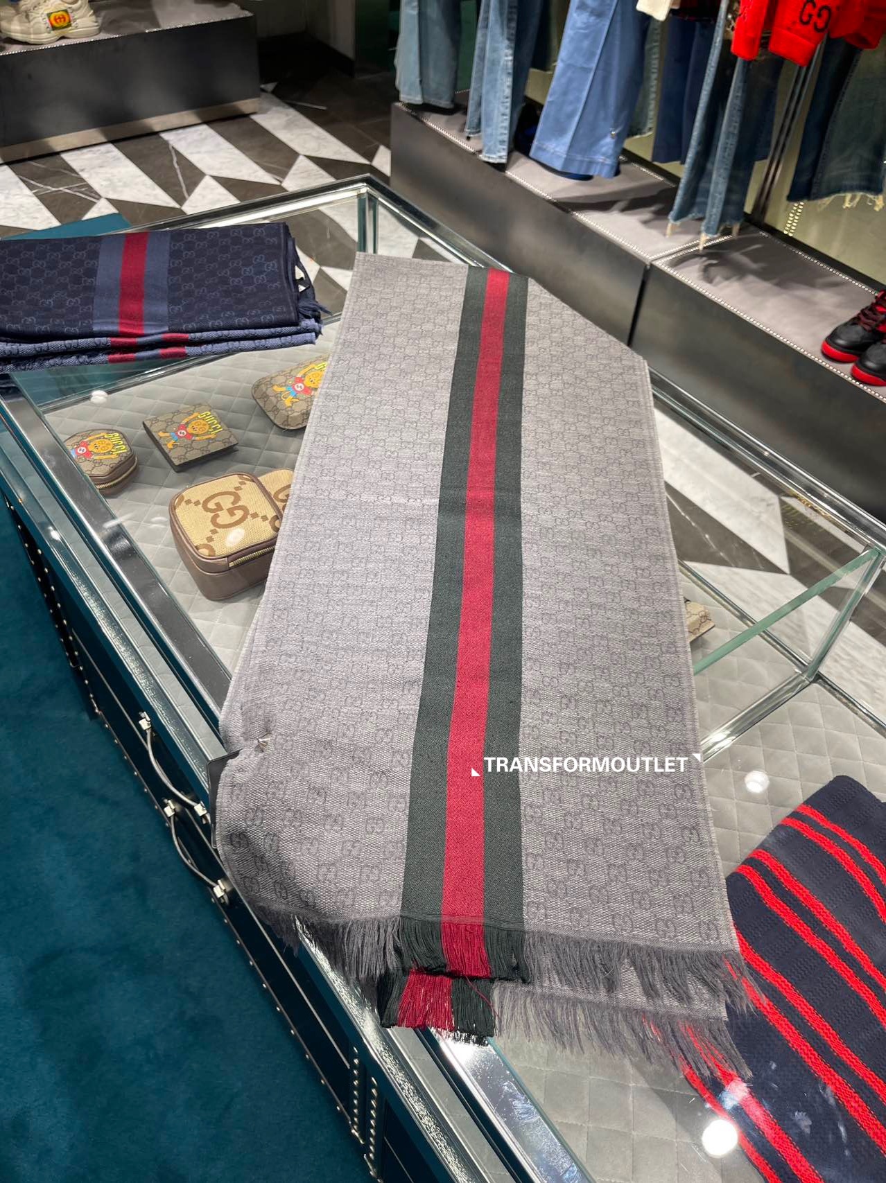 Gucci Scarf-web條紋GG印花羊毛圍巾 - Available in different colors