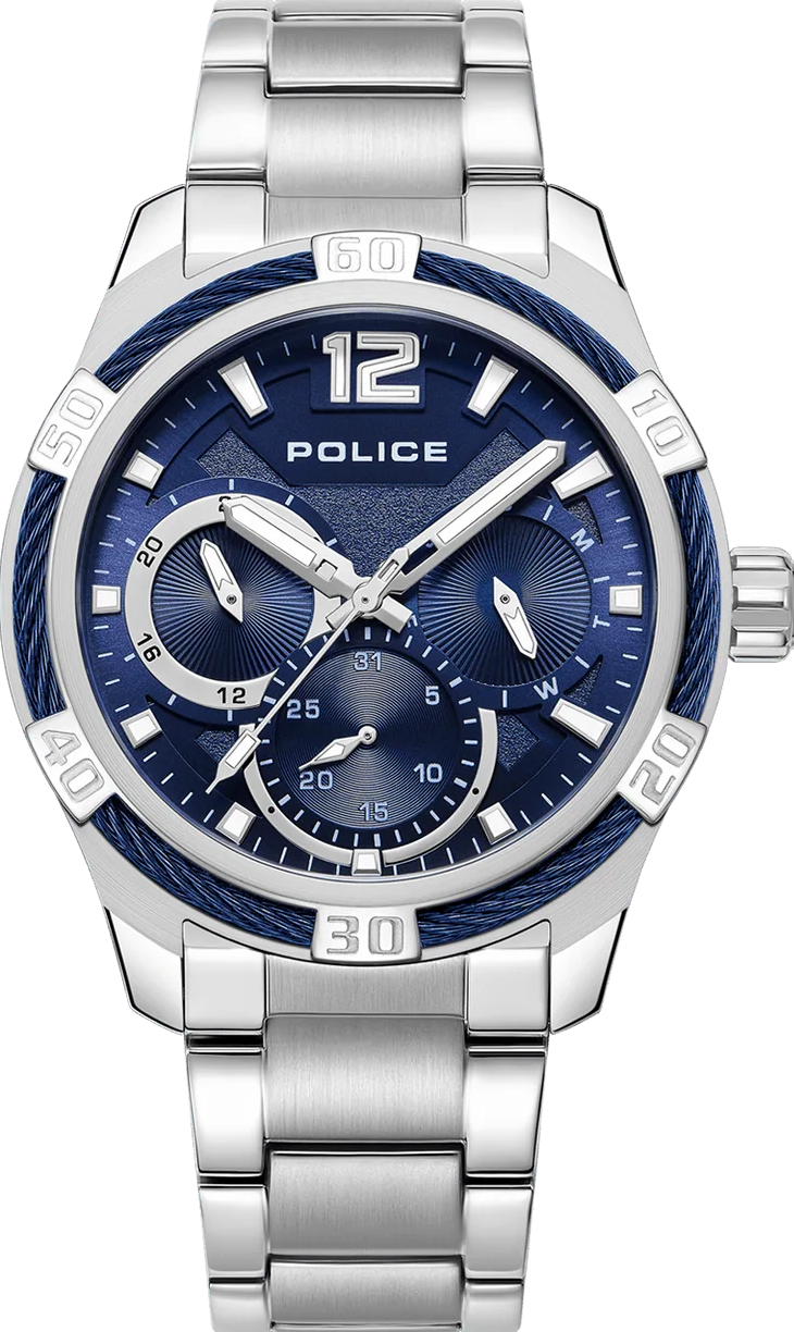 萬年鐘錶 - POLICE   Chokery 時尚配飾大錶徑不鏽鋼男錶 PEWJK0005301 錶徑 45MM