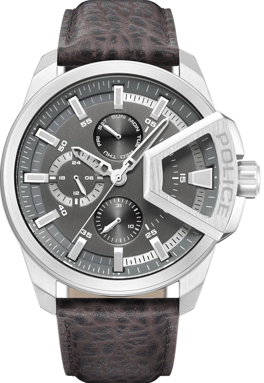 萬年鐘錶 - POLICE  Underlined 時尚配飾大錶徑皮革男錶 PEWJF0005703 錶徑 46MM