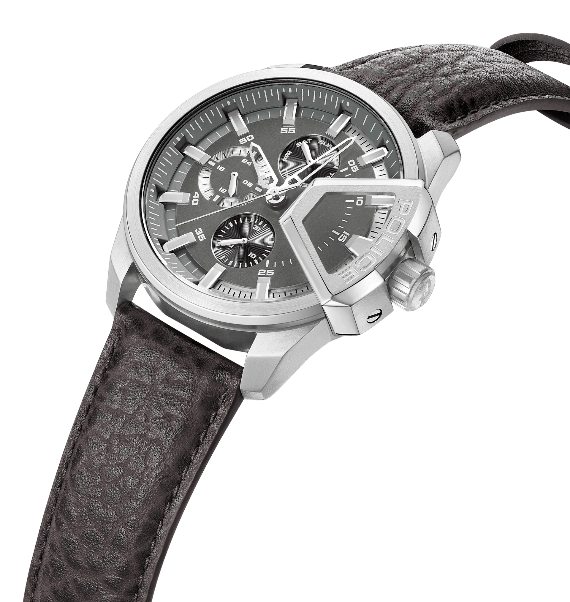 萬年鐘錶 - POLICE  Underlined 時尚配飾大錶徑皮革男錶 PEWJF0005703 錶徑 46MM