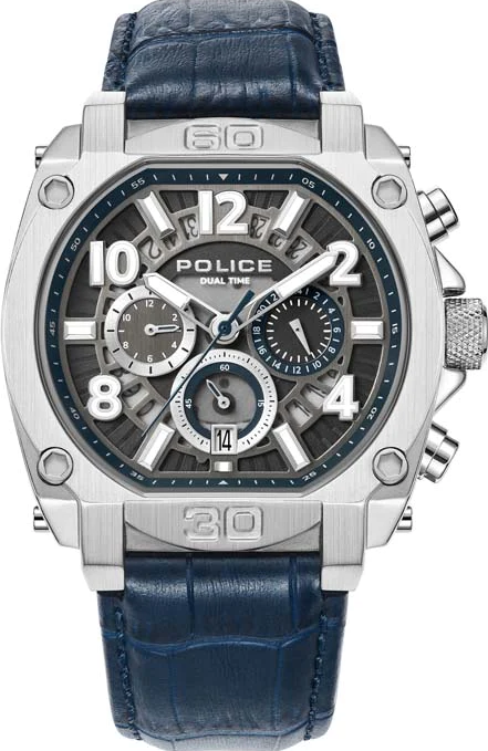 萬年鐘錶 - POLICE   NORWOOD 時尚配飾大錶徑皮革男錶 PEWJF0021901  錶徑 45MM