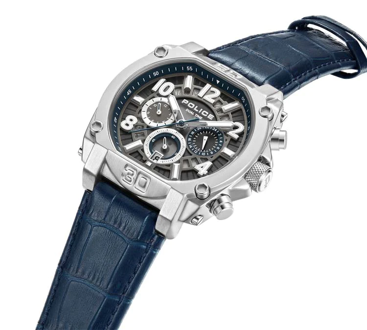 萬年鐘錶 - POLICE   NORWOOD 時尚配飾大錶徑皮革男錶 PEWJF0021901  錶徑 45MM