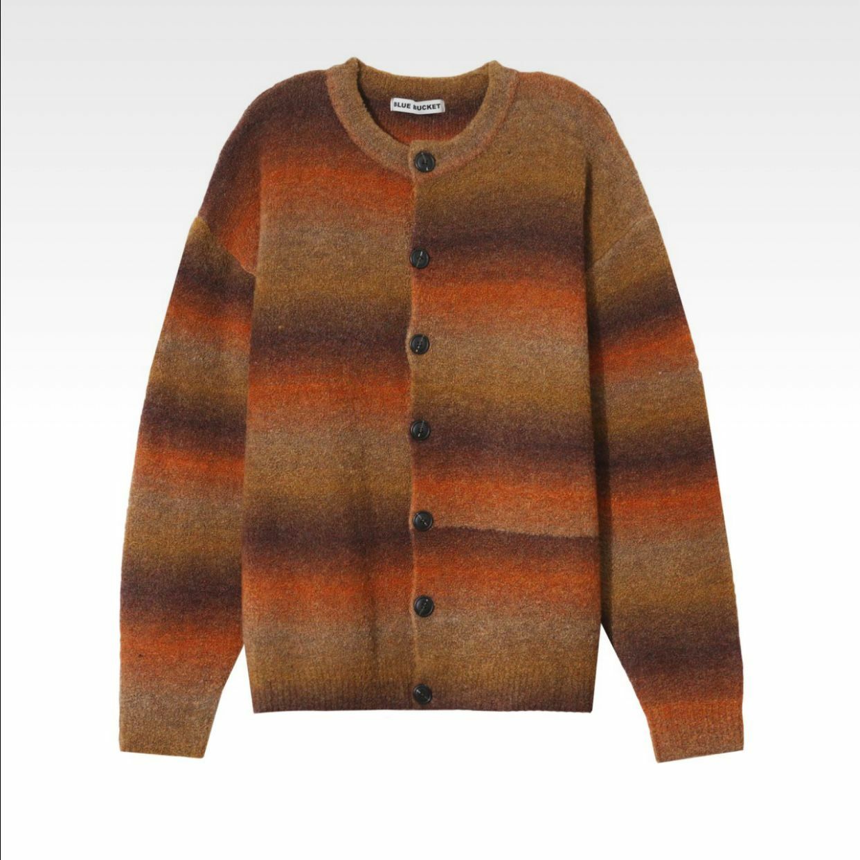 圓領漸變橫紋開胸外套 BLUE BUCKET-006JK