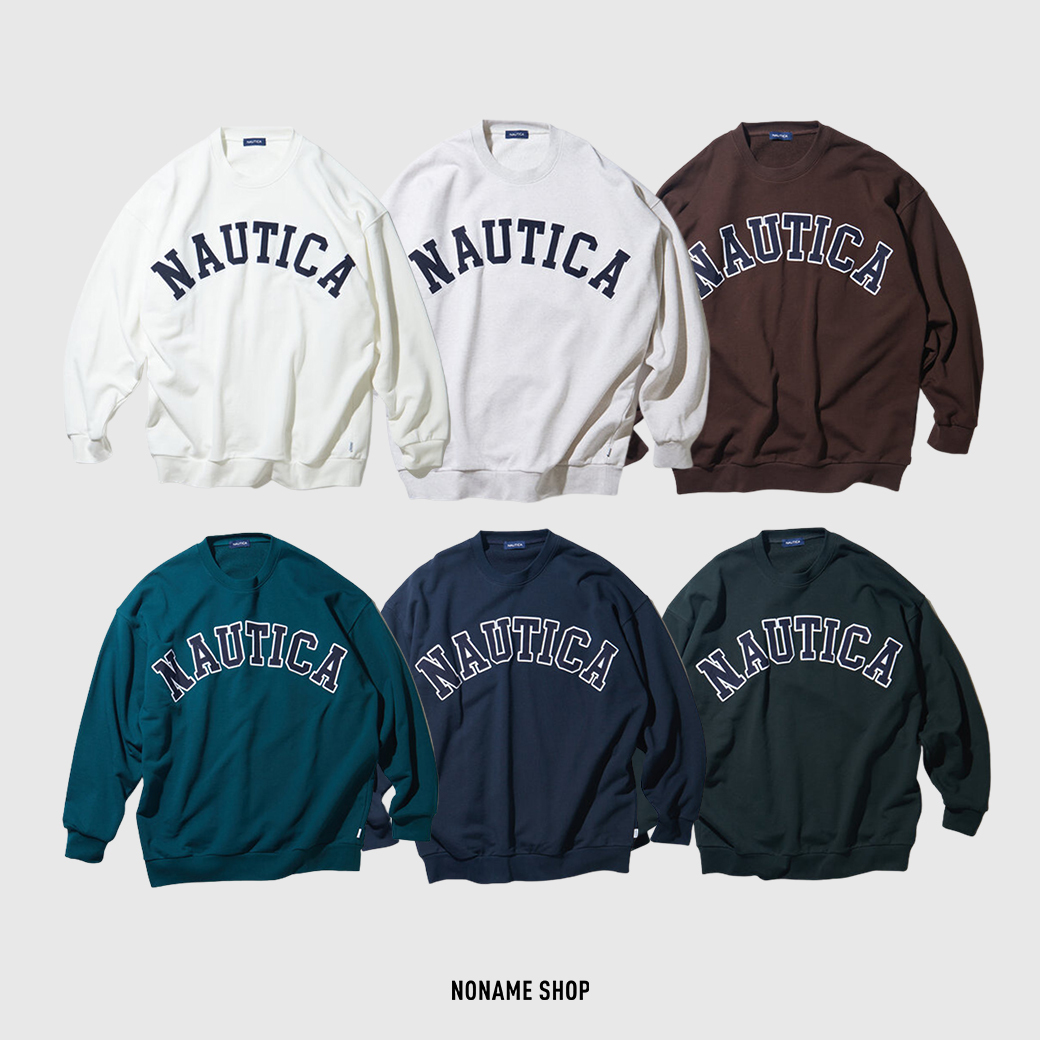NAUTICA ARCH LOGO CREWNECK SWEATSHIRT 大LOGO 大學T 六色 (男款)