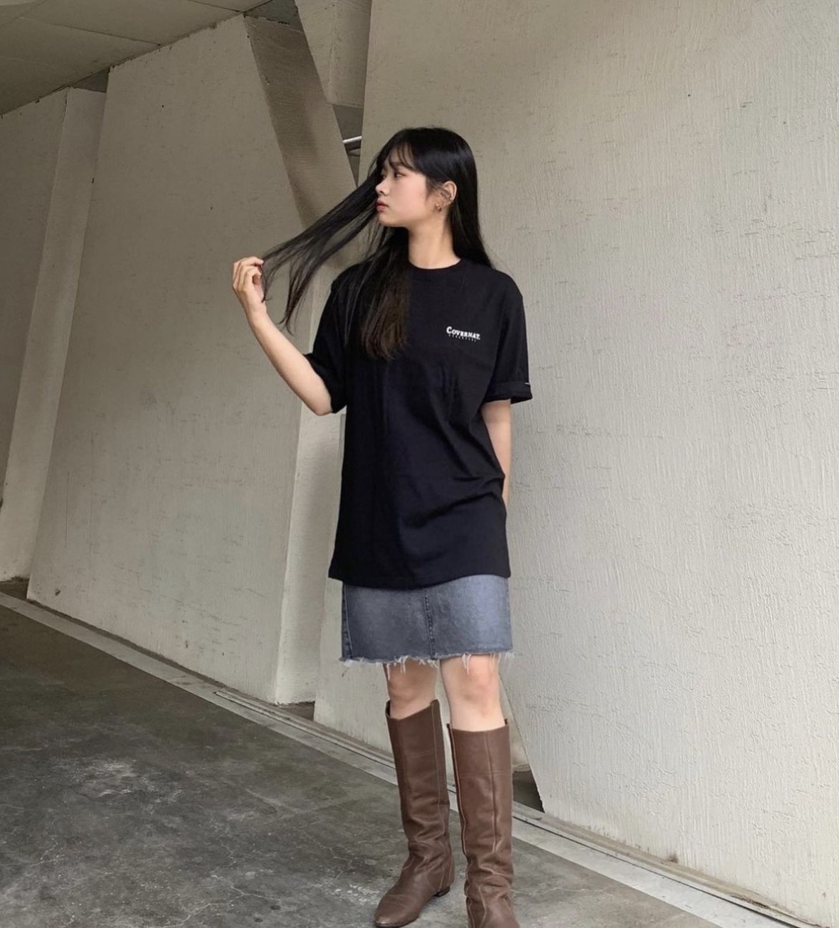 韓國連線 Covernat 涼感素T 1+1組合包 白+黑 黑+黑 涼感 情侶裝 不拆賣 /預購